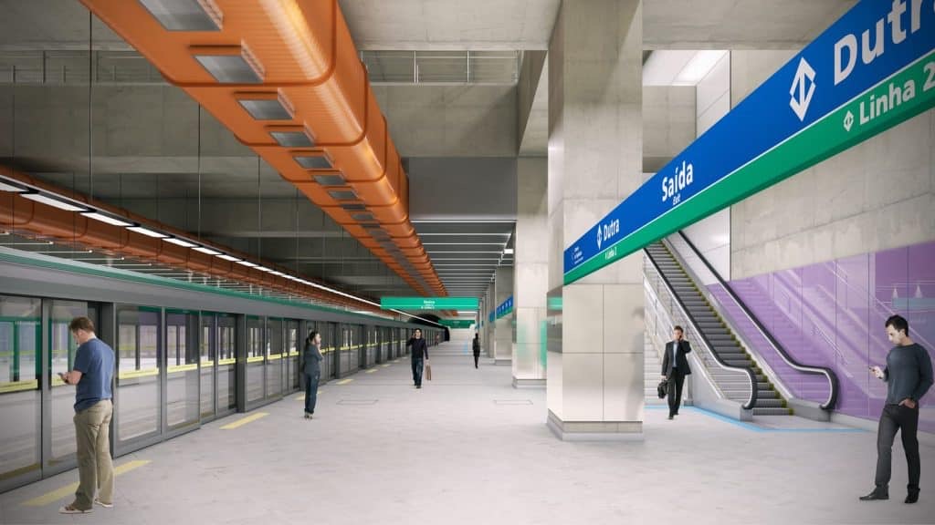 Projeto da estação Dutra da Linha 2-Verde do Metrô em Guarulhos