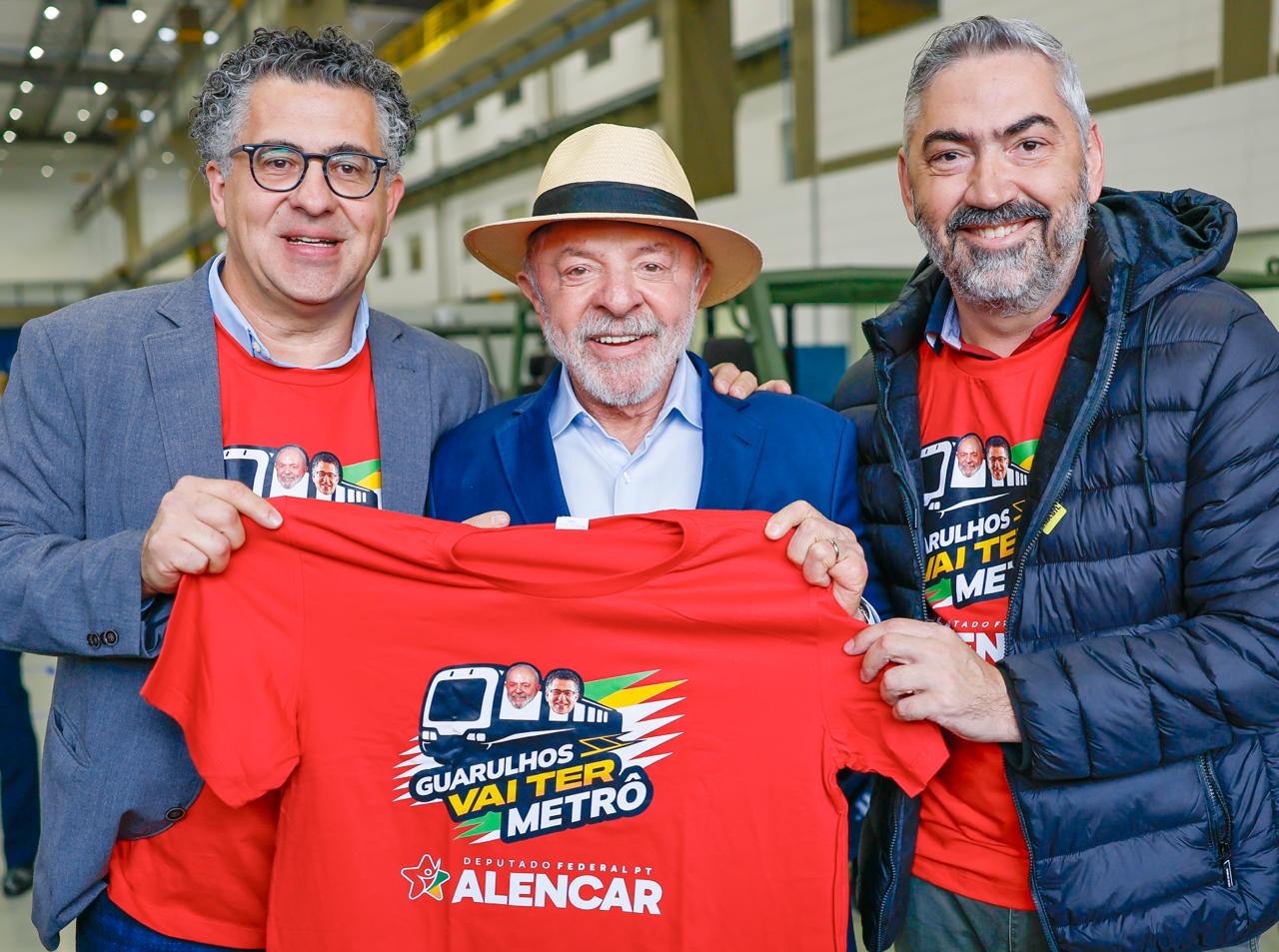 Alencar Santana e o presidente Lula em Guarulhos